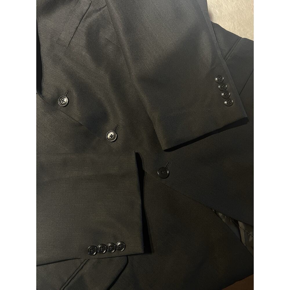 Jones New York Mens 46R Solid Black Blazer Sport Suit Jacket 3/2 Roll - Picture 6 of 15
